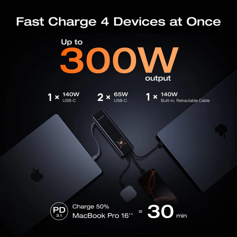 Carregar imagem no visualizador da galeria, PowerBank EcoFlow Rapid Pro 27650mAh 300W c/Cabo Integrado de 140W
